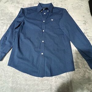 Ariat boy’s Navy Patterned Button-Down Shirt